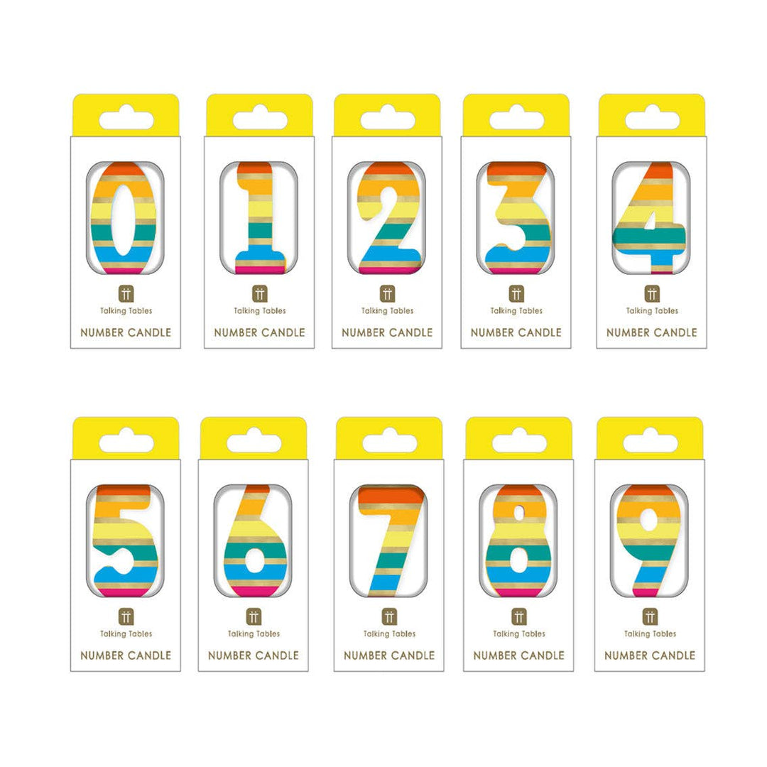 Rainbow Number Candle Set - 0-9
