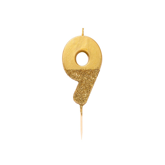 Gold Glitter Number Candles