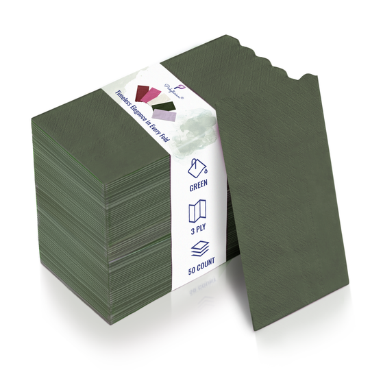 Premium 3-Ply Compostable Dinner Napkins - 50 Count