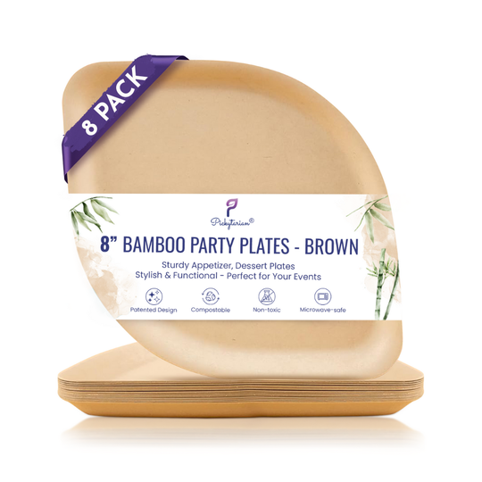 Compostable Appetizer Plates 8" | 3 Colors | 8-Pack