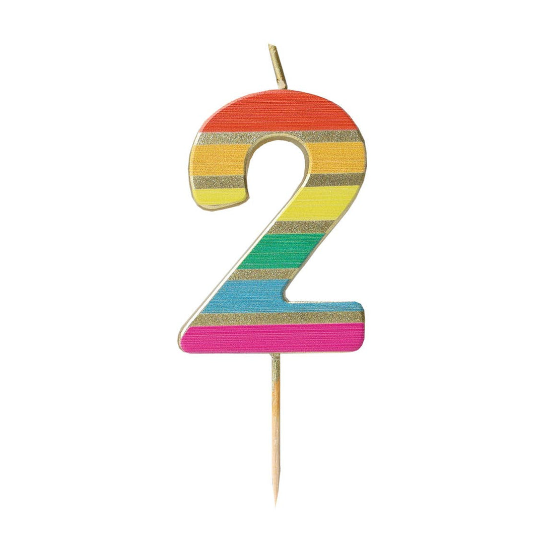 Rainbow Birthday Number Candles | 0-9 | Single |