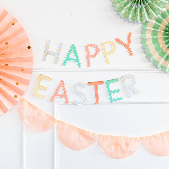 EAS804 - HAPPY EASTER Fringed Banner Set