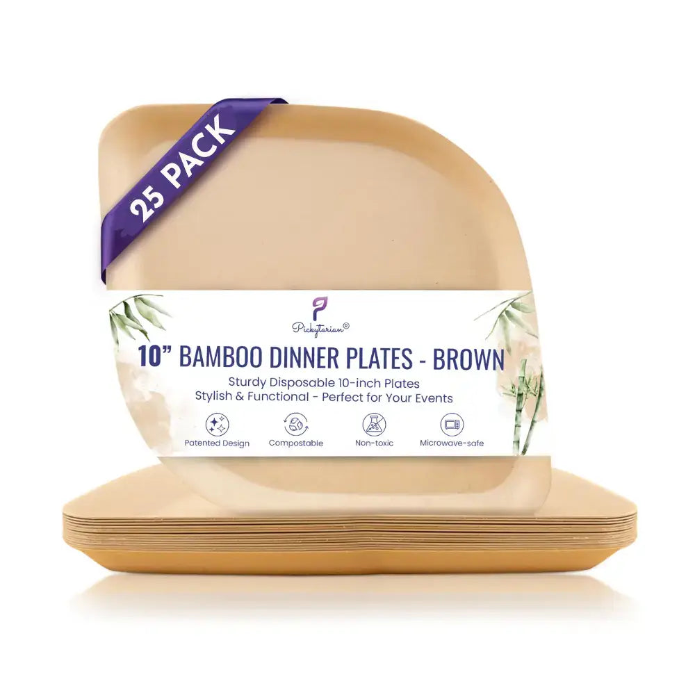 Compostable Dinner Plates 10" | 3 Colors | 25-Pack