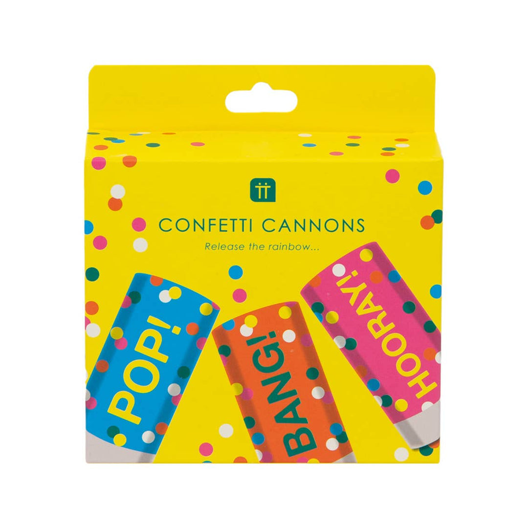 Rainbow Confetti Cannons for Birthday - 3 Pack