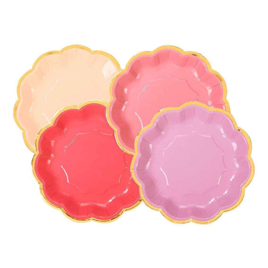 Rose Pink Party Plates - 12 Pack, Valentine's Day