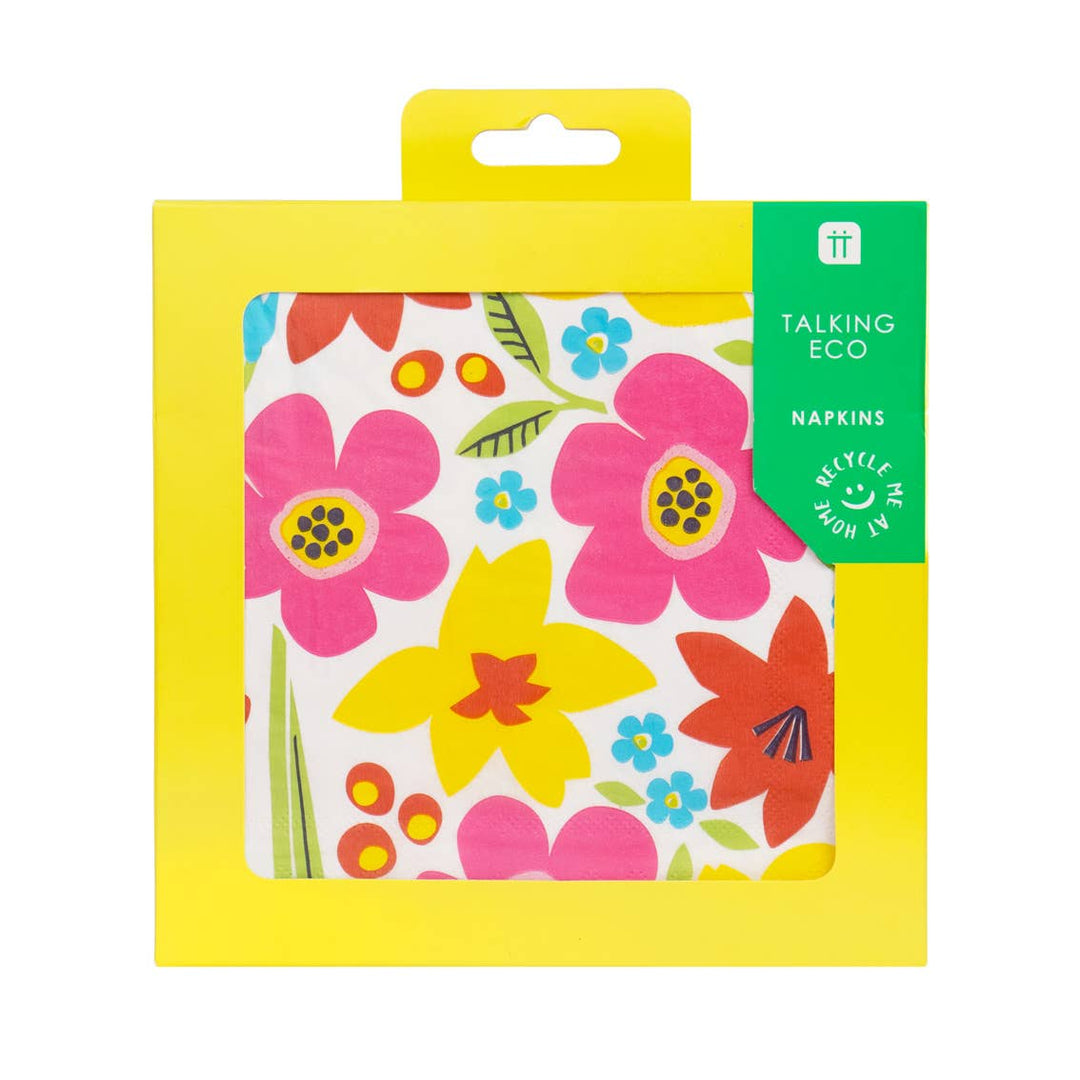 Recyclable Floral Napkins - 20 Pack
