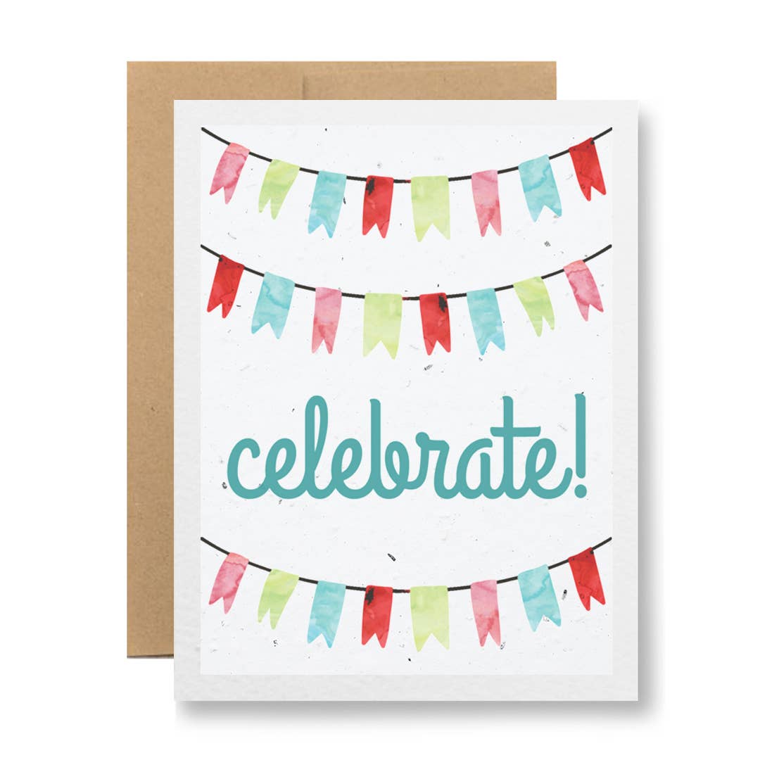 Plantable Greeting Card - celebrate! {banners}