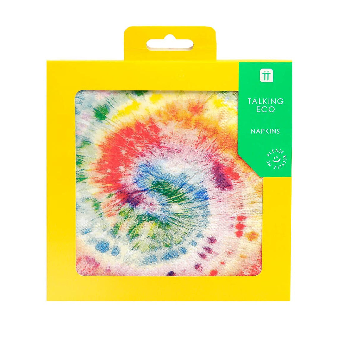 Recyclable Tie Dye Rainbow Napkins - 20 Pack